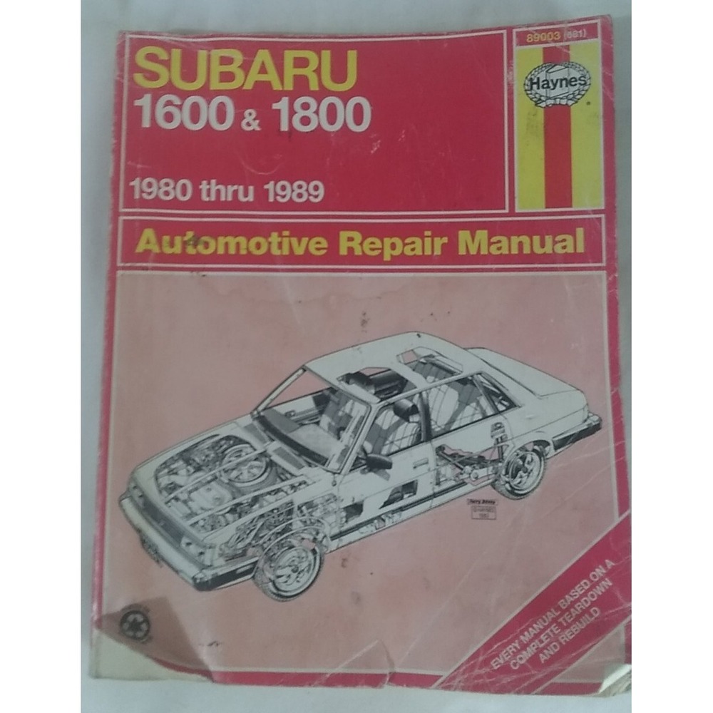 Haynes‎ Subaru Auto Repair Manual 1600 & 1800 89003 Years 1980-1989 READ